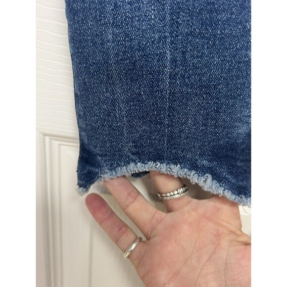 DL1961 Farrow High Rise Skinny Jean Women's 25 Burton Blue 5-Pocket Chewed Hem - Picture 3 of 11